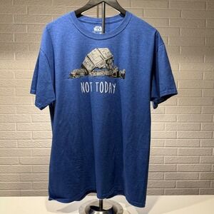 Star Wars Mad Engine Mens Graphic T-Shirt Blue AT-AT Walker Not Today